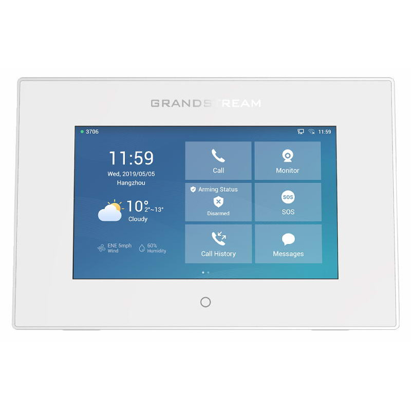 Grandstream GSC3570 SIP interkom a riadiaca stanica, 7'' bar.dotyk.displ, 4SIP, alarm 4xIN a 1xOUT, WiFi