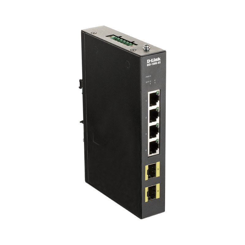 D-Link DIS-100G-6S Priemyselný Gigabit unmanaged switch, 4GbE, 2 SFP