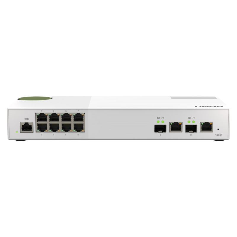 QNAP riadený switch QSW-M2108-2C (8x 2,5GbE RJ45 a 2x kombinované 10GbE SFP+ / RJ-45)