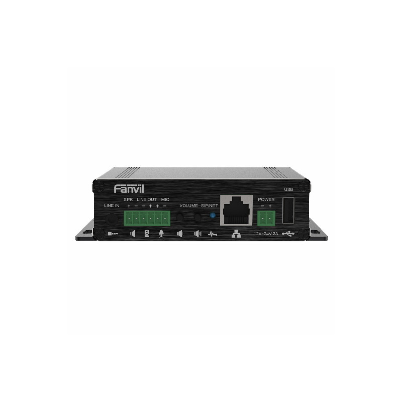 Fanvil PA3 SIP paging brána, 2xSIP, reproduktor rozhr, audio in/out, USB