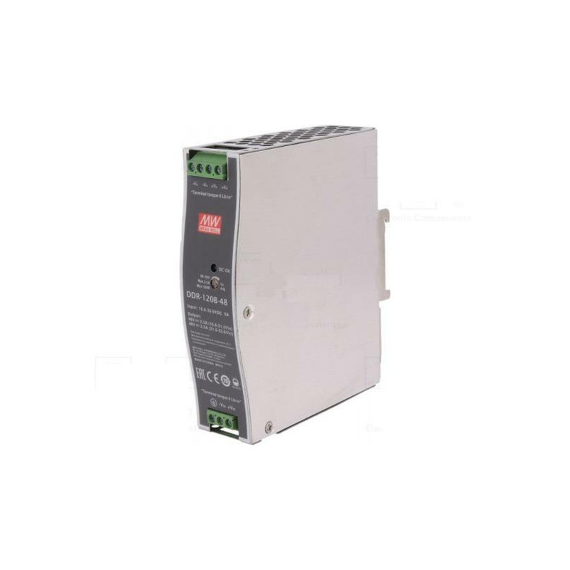 MEANWELL - DDR-120B-48 - Priemyselný menič napätia z 17-34V na 48V 120W na DIN