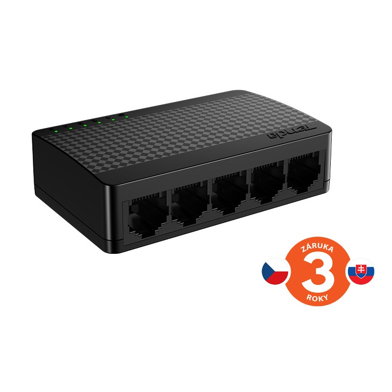 Tenda SG105M - 5x Gigabit Desktop Ethernet Mini Switch, 10/100/1000 Mb/s, 10Gb/s, fanless