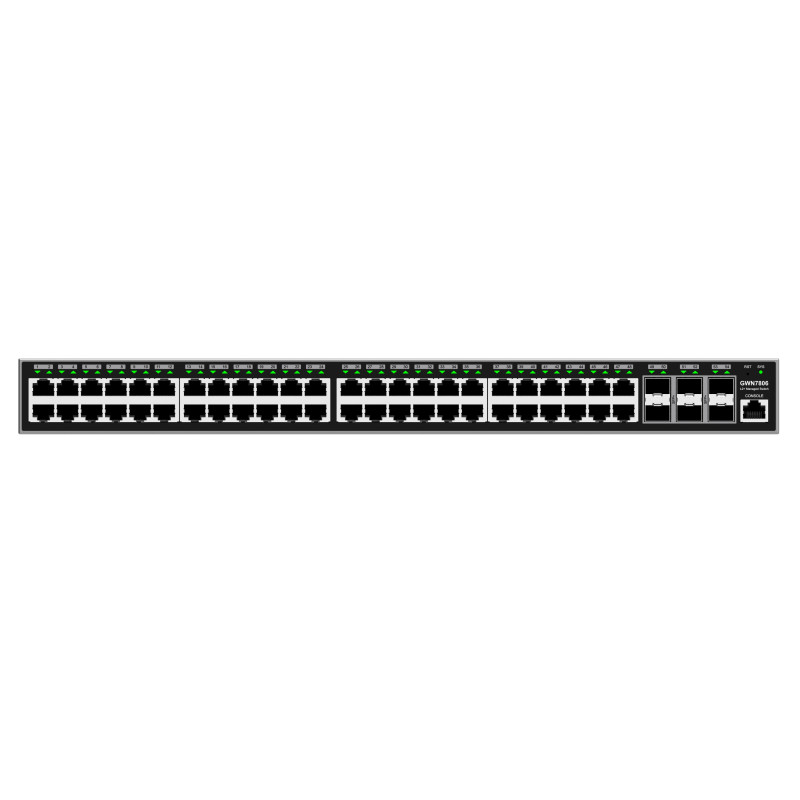 Grandstream GWN7806 Layer 2+ Managed Network Switch, 48 portov / 6 SFP+