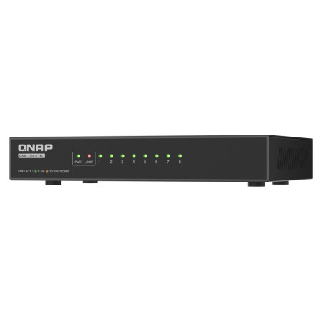 QNAP switch QSW-1108-8T-R2 (8x 2,5GbE port, pasívne chladenie, podpora 100M/1G/2,5G)