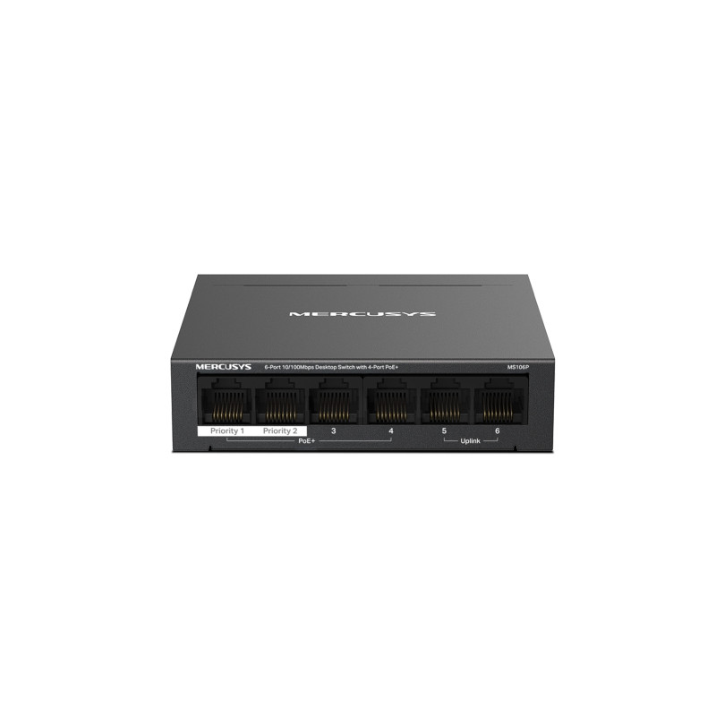 Mercusys MS106P 6xFE desktop switch 4xPoE+