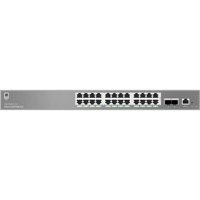 Grandstream GWN7803PL Pro L2++ Managed switch, 24x 1Gb RJ45, PoE+, SFP+, DHCP, CLI, VLAN