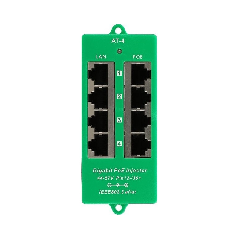 MaxLink Gigabitový 4-portový PoE panel, 802.3af/at
