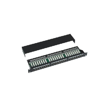 DATACOM Patch panel Cat5e 24p.1U, STP, 19 '', čierny, vyviazanie