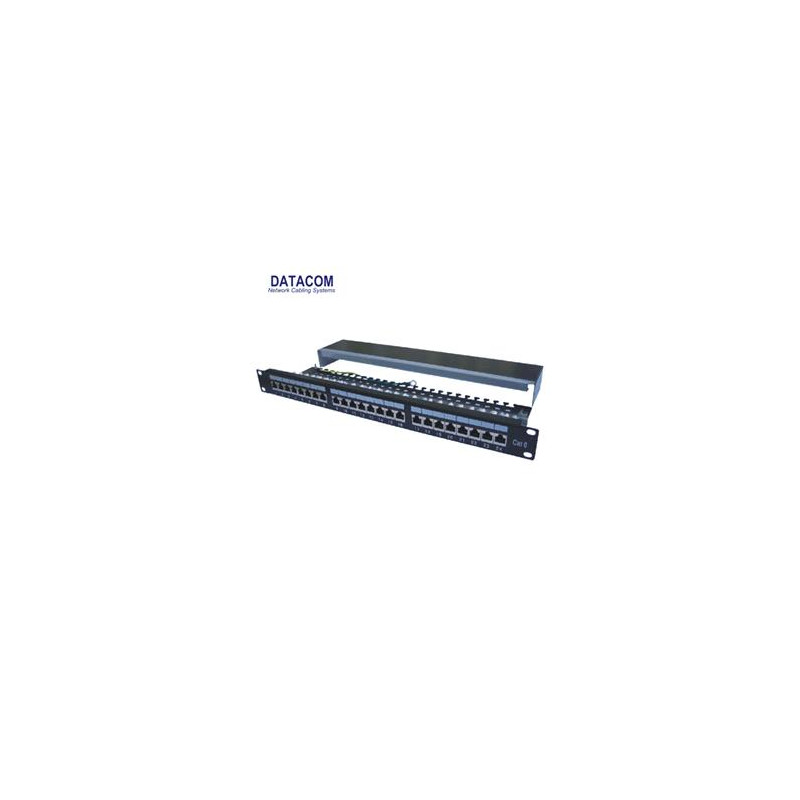 DATACOM Patch panel 24p.CAT6 1U 3x8 LSA, STP 19'' čierny s vyviazaním