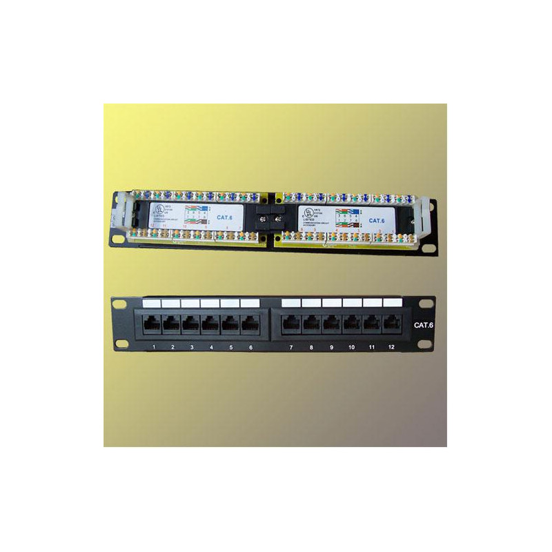 Patch panel 10“ UTP cat6, 12portov