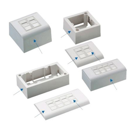 DATACOM Modul.dát.zásuvka UTP CAT5E 4xRJ45 na aj pod omietku