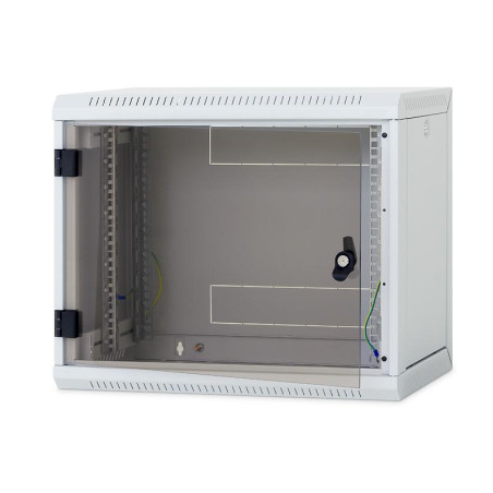Nástenný rack RUA 18U/500mm, perforované dvere, odnímateľné bočnice