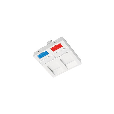 Modul French style Solarix 45x45mm pre 2 keystony priamy biely