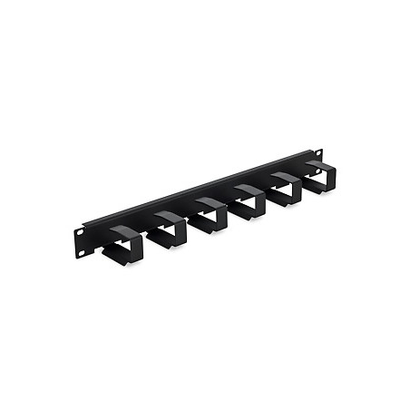 19'' vyväzovací panel 1U 6x háčik 70x27mm sivý kov