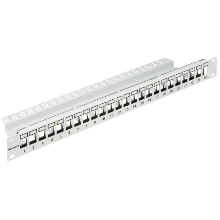 19'' patchpanel pre 24 modulu SFA/SFB, neosadený, 1U, RAL 7035