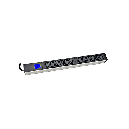 PDU IT METER, integr.merenie, 12x C13, Al, 19'', 1U, RAL 7035