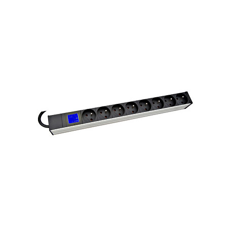 PDU IT METER, integr.merenie,8x CSN,Al, 19'', 1U, RAL 7035