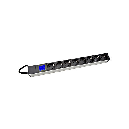 PDU IT METER, integr.merenie, 8x Schuko, Al, 19'', 1U, RAL 7035