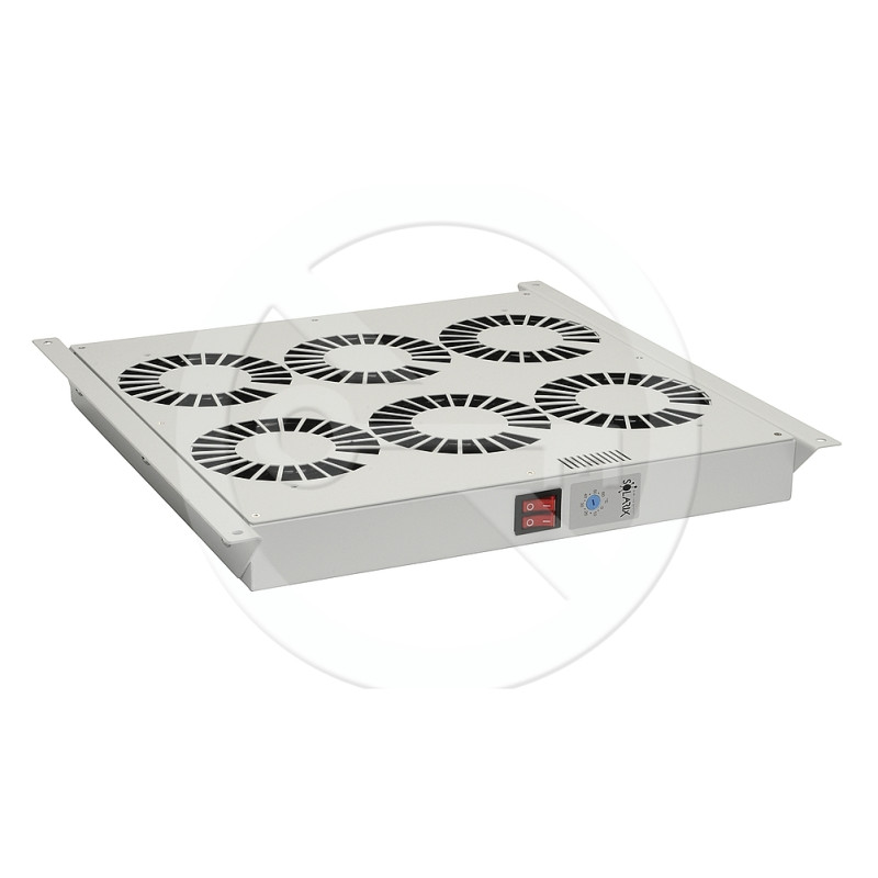 Ventilačná jednotka 6 vent., termostat, do stropu aj dna VJ-R6, sivá