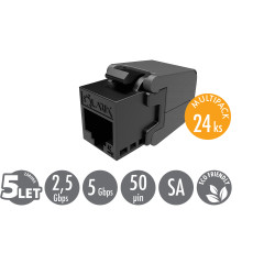 MULTIPACK 24 ks - samorezný keystone Solarix CAT5E UTP SXKJ-5E-UTP-BK-SA