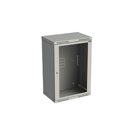 Rozvádzač nástenný SENSA 18U 400mm, dvere sklo, RAL 7035, SENSA-18U-64-11-G