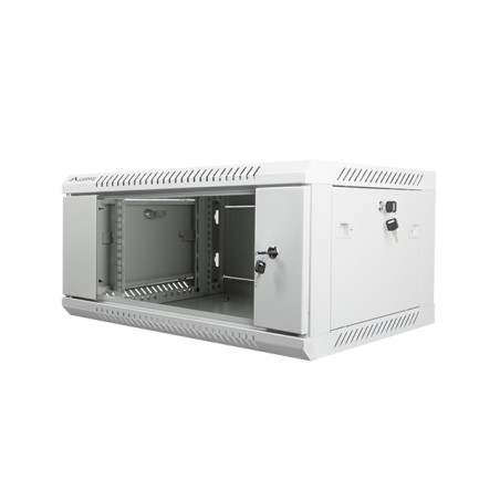 Nástenný rack 19'' 4U 600X450mm šedý flat pack