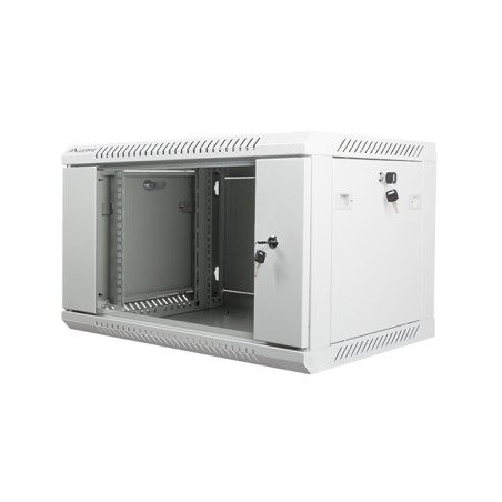 Nástenný rack 19' 6U 600X450mm šedý flat pack