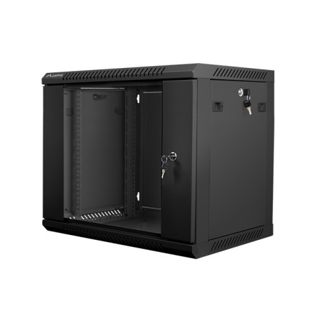 Nástenný rack 19'' 9U 600X450mm čierny flat pack