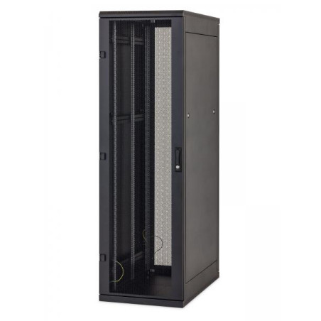 Stojanový rozvádzač 15U (š) 600x (h) 800, sklenené dvere, čierny