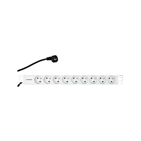 Napájací panel PDU 19'', 9x ČSN, 1U, kábel 2 m
