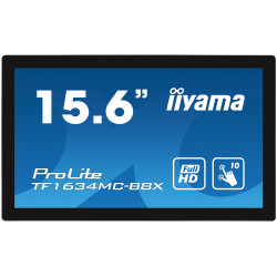 15,6'' iiyama TF1634MC-B8X: IPS, FullHD, capacitive, 10P, 450cd/m2, VGA, DP, HDMI, IP65, čierny