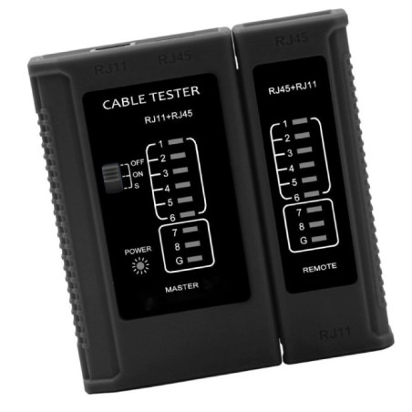 W-star Tester UTP WS468BK, RJ45, RJ11, STP, Cat5e, Cat7, celočierny