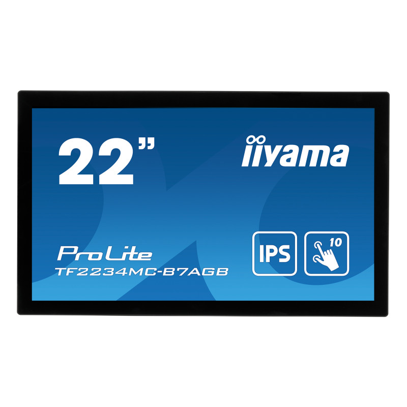 22'' iiyama TF2234MC-B7AGB: IPS, FullHD, capacitive, 10P, 350cd/m2, VGA, HDMI, DP, IP65, čierny