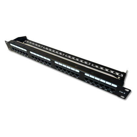 DATACOM Patch panel 19'' UTP 24 port CAT6 DUAL 1U BK (4x6p) VL
