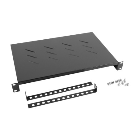 LANBERG 19'' PEVNÁ POLICA 1U/483X300MM MAX. NOSNOSŤ DO 25 KG ČIERNA