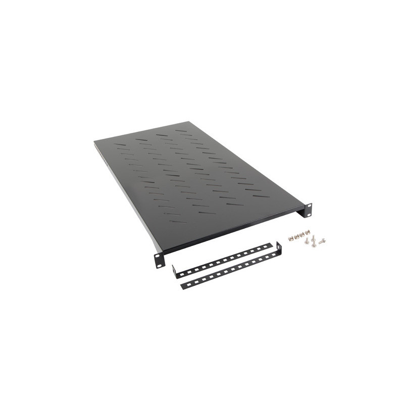 LANBERG 19'' PEVNÁ POLICA 1200 MM ČIERNA (1U/483X910 MM MAX. NOSNOSŤ DO 25 KG, 4BODOVÁ MONTÁŽ)