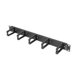 LANBERG 19'' PANEL PRO SPRÁVU KÁBLOV S 5 PLASTOVÝMI DRŽIAKMI 1U TYP B ČIERNY