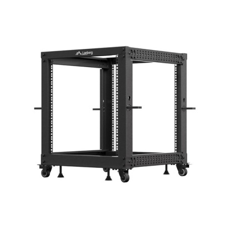LANBERG OTVORENÝ RACK 12U 19'' 600X600-1100 NASTAVITEĽNÝ ČIERNY