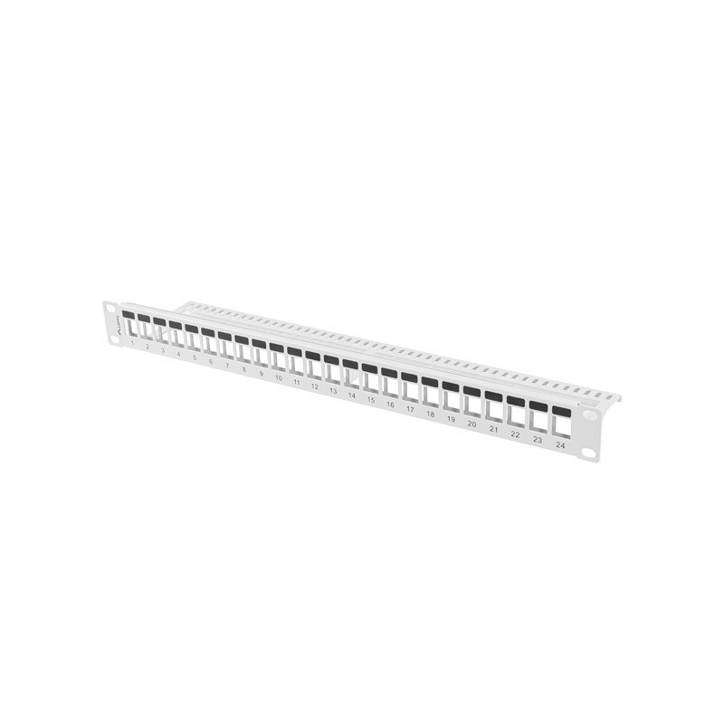 LANBERG PATCH PANEL BLANK 24 PORTOV 1U PRO MODULY KEYSTONE ŠEDÝ
