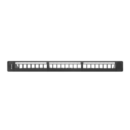 LANBERG 24PORTOVÝ PATCH PANEL 1U S ORGANIZÉROM PRO KEYSTONE MODULY ČIERNY