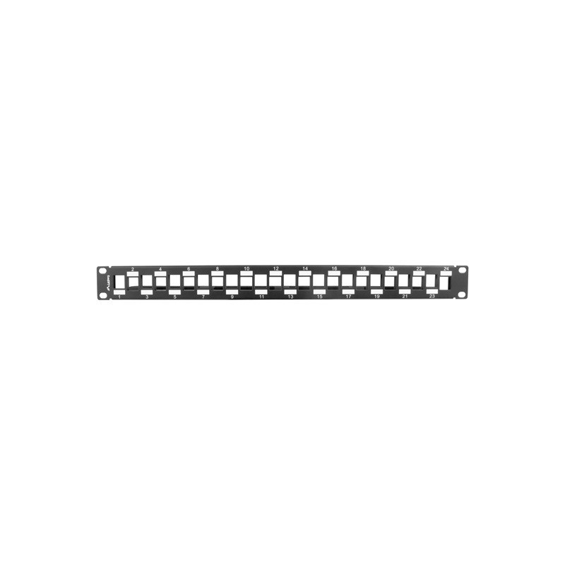 LANBERG 24PORTOVÝ PATCH PANEL S ORGANIZÉROM PRO KEYSTONE MODULY ČIERNY