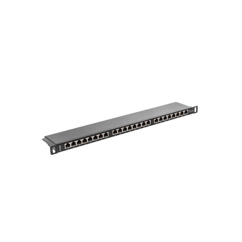 LANBERG PATCH PANEL 24 PORTOV 0,5U 19'' CAT.5E FTP TIENE ČIERNY