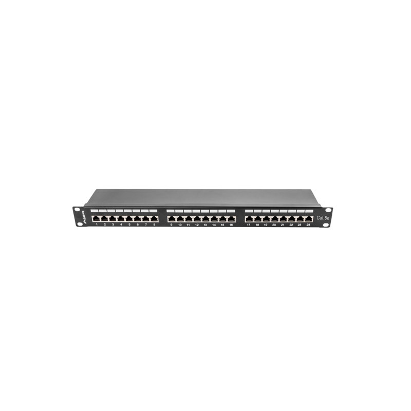 LANBERG PATCH PANEL 24 PORTOV 1U 19'' CAT.5E FTP TIENE ČIERNY