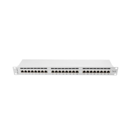 LANBERG PATCH PANEL 24 PORTOV 1U 19'' CAT.6 FTP TIENENÝ ŠEDÝ