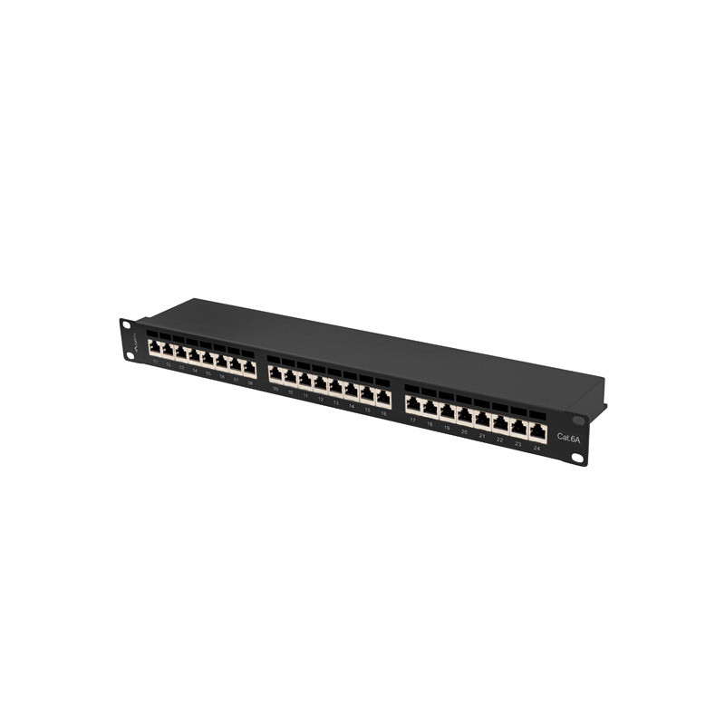 LANBERG PATCH PANEL 24 PORTOV 1U 19'' CAT.6A FTP TIENE ČIERNY