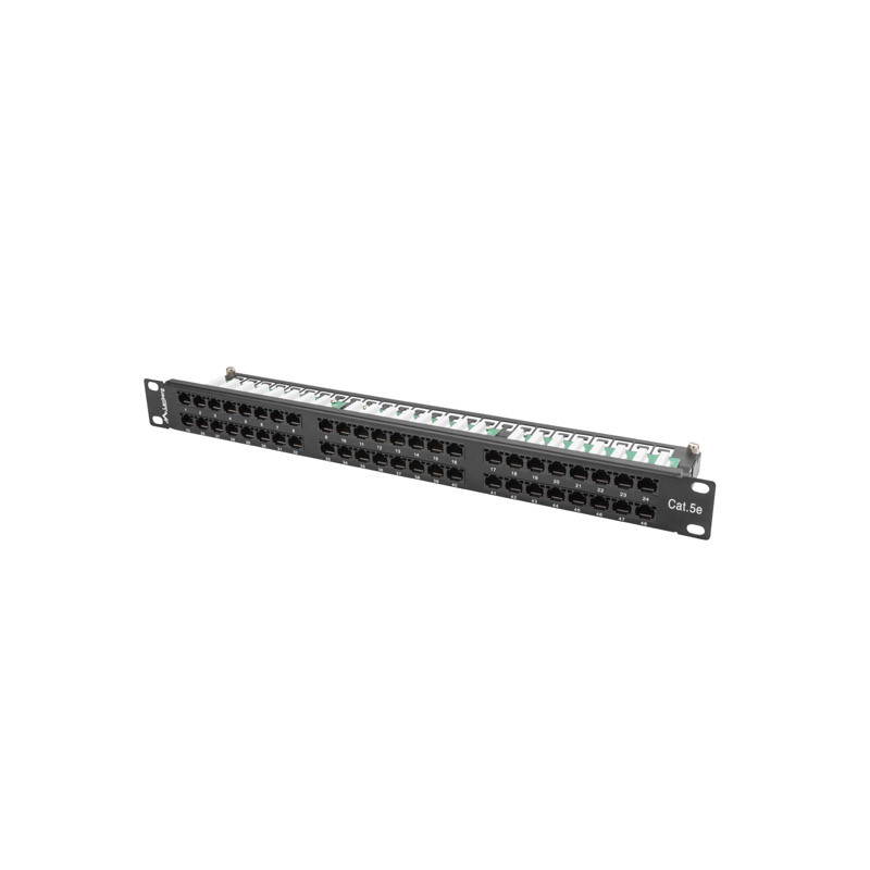 LANBERG PATCH PANEL 48 PORTOV 1U 19'' CAT.5E UTP ČIERNY