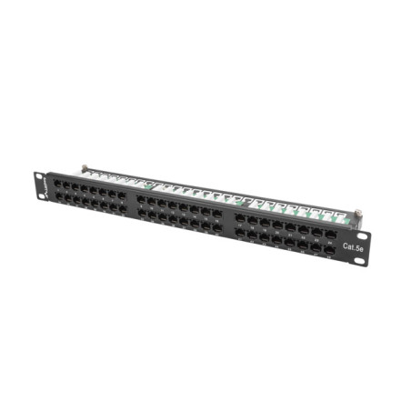 LANBERG PATCH PANEL 48 PORTOV 1U 19'' CAT.5E UTP ČIERNY