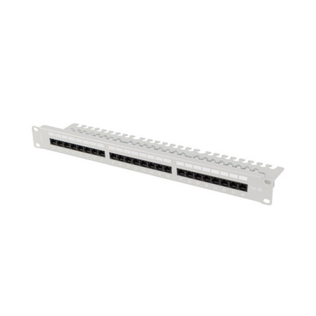 LANBERG PATCH PANEL 24 PORTOV 1U 19'' CAT.5E UTP S POLICIOU ŠEDÝ
