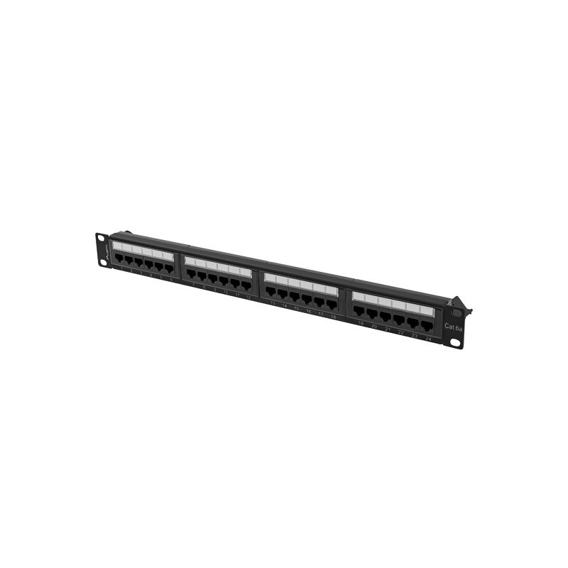 LANBERG PATCH PANEL 24 PORTOV 1U 19'' CAT.6A UTP ČIERNY