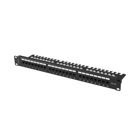 LANBERG PATCH PANEL 24 PORTOV 1U 19'' CAT.6A UTP S POLICIOU ČIERNY